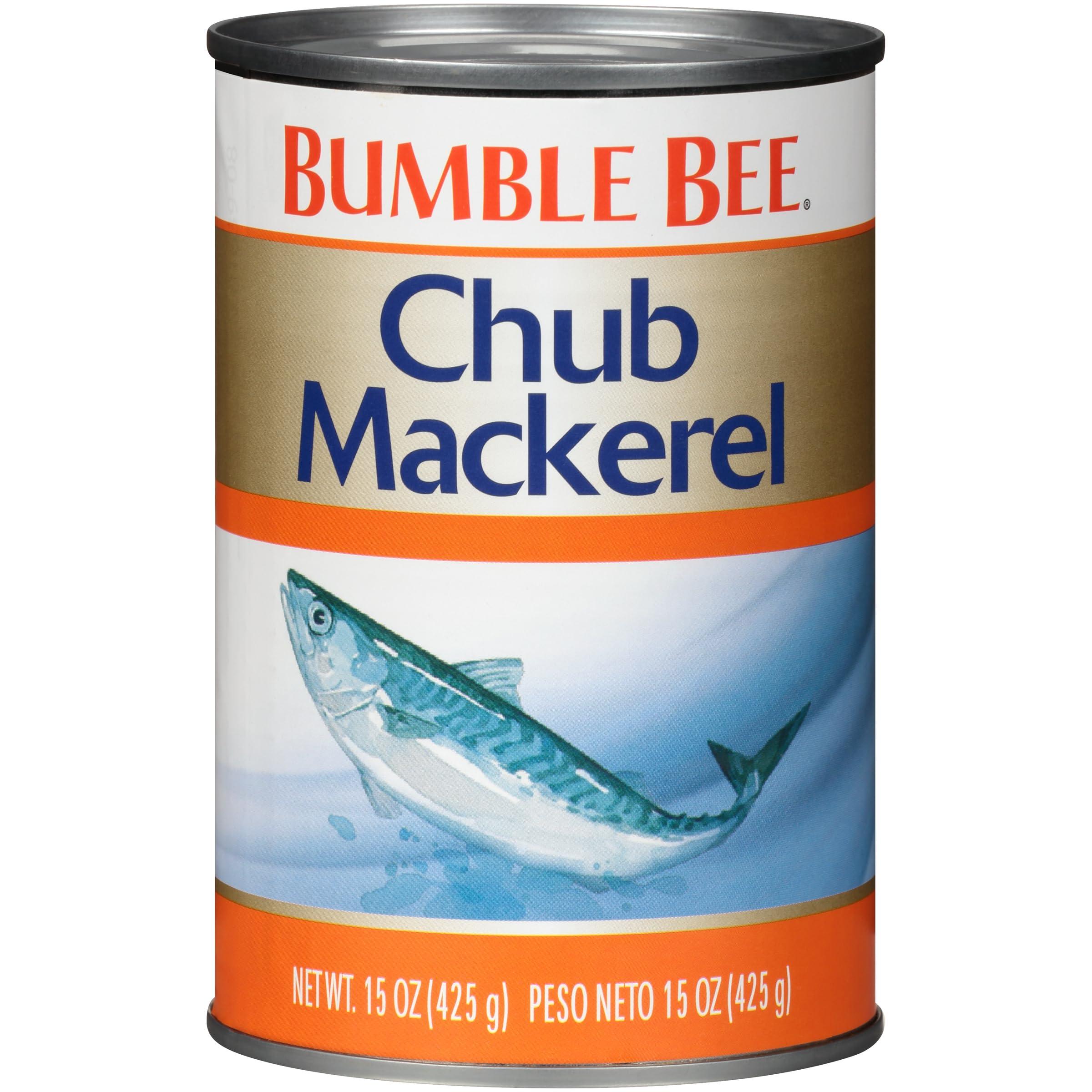 Bumble Bee Bumble Bee Chub Mackerel, 15 oz Can - Canned Mackerel Fish, High Protein Keto Food, Gluten Free