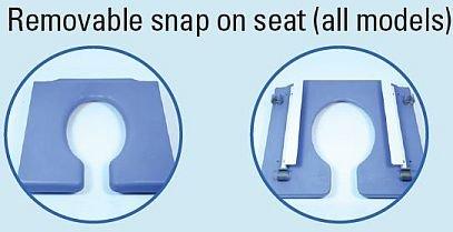 EZee Life EZee Life Shower Wheelchair Bath Toilet Rehab Commode Bariatric 20" Wide Seat with 24" Wheels 185-24