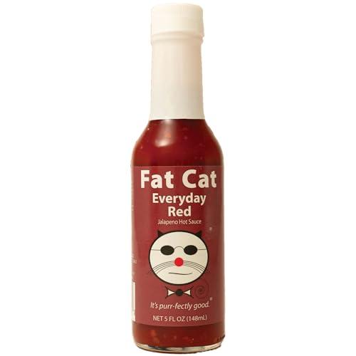 FAT CAT GOURMET CONDIMENTS AND HOT SAUCES IT\'S PU Everyday Red Jalapeno Pepper Hot Sauce by Fat Cat Gourmet | All Natural | Flavorful, Fresh and Versatile | Enhances Everyday Foods | Medium Heat | Gluten Free, Vegan & Keto Friendly | 1 Bottle