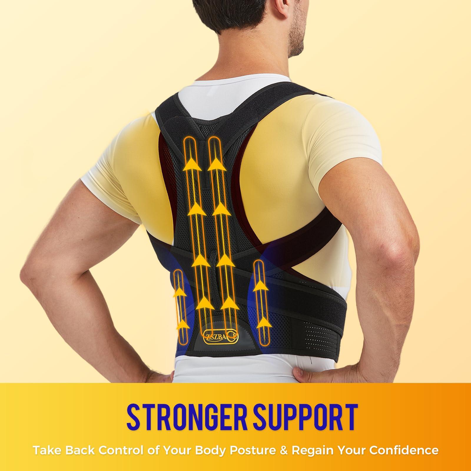 ZSZBACE ZSZBACE Back Brace Posture Corrector for Men and Women, Full Adjustable for Upper and Lower Back Pain Relief- Scoliosis Hunchback Thoracic Spine Corrections and Back Support