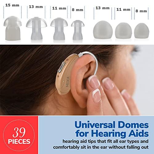 MEDca Hearing Aid Domes - Universal Domes for Hearing Aids - Sizes Small, Medium, Large & X-Large Earbud Replacements and BTE Hearing Sound Amplifiers, 2 Pack