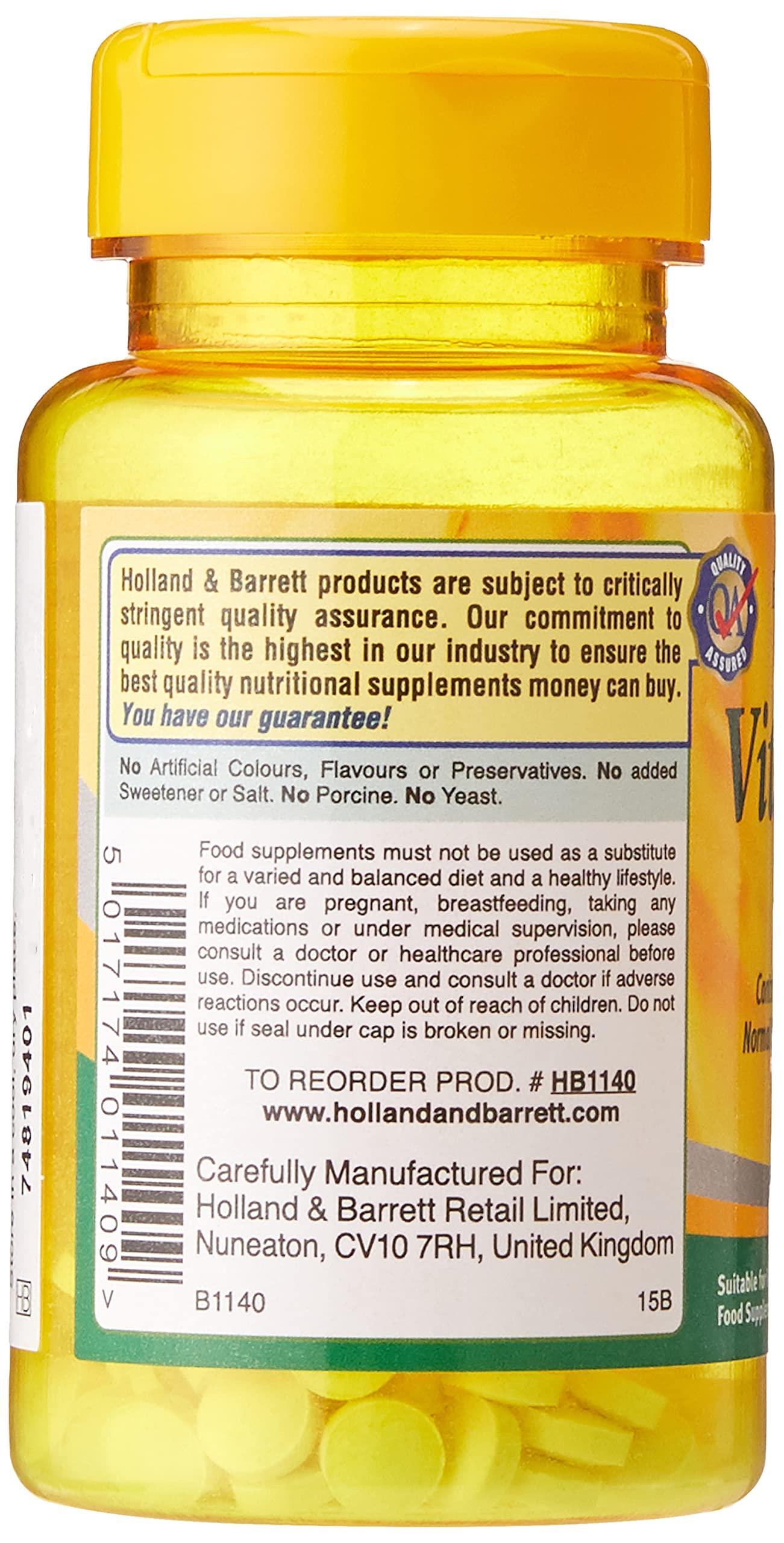 Holland & Barrett Holland & Barrett Vitamin D3, 10ug - 100 Tablets