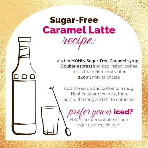Mixes, Purees & Syrups Monin Premium Caramel Sugar Free Syrup, 1L
