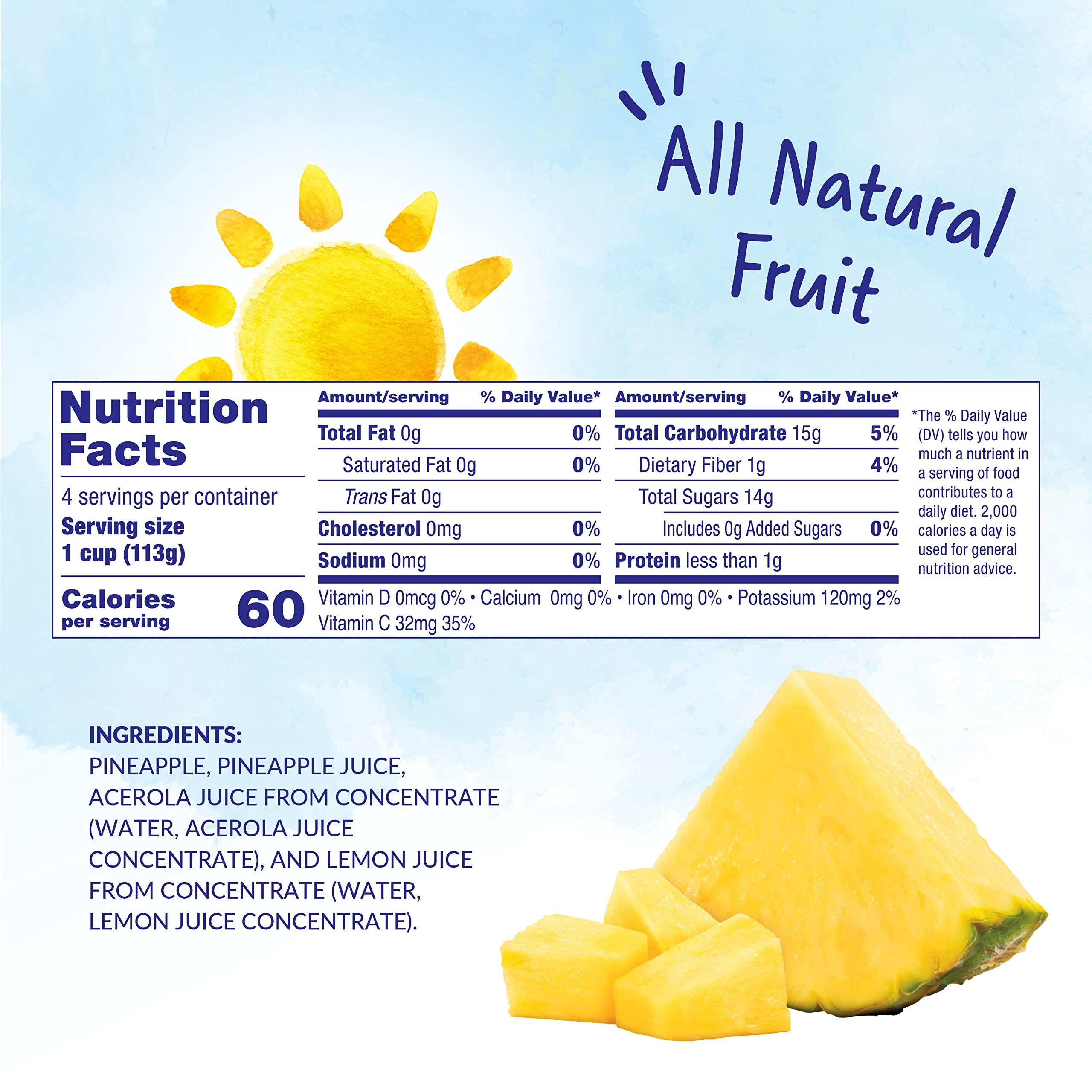 Dole Dole Fruit Bowls Pineapple Tidbits in 100% Juice Snacks, 4oz 24 Total Cups, Gluten & Dairy Free, Bulk Lunch Snacks for Kids & Adults