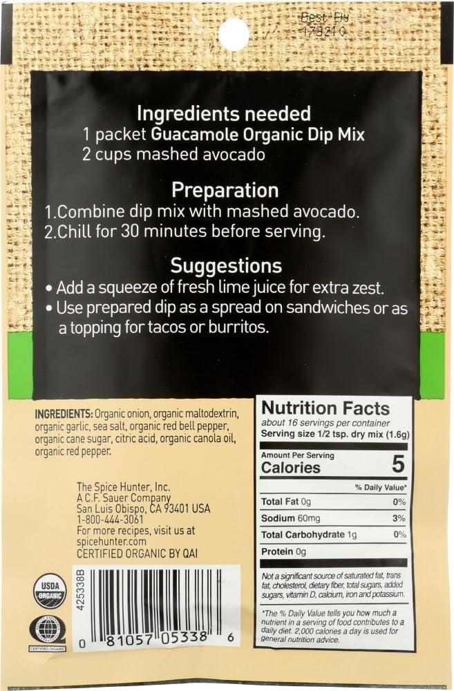Spice Hunter Organic Dip Mix; Guacamole