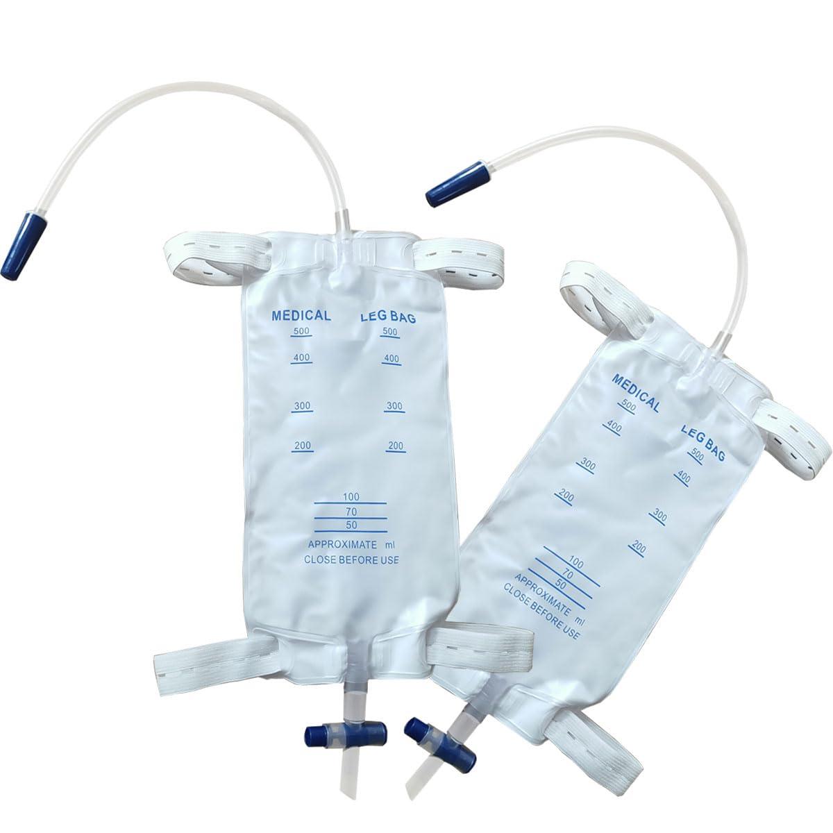 YEYSXSY 10 Pack Catheter Leg Bag Urinary Drainage Bag(500ML)