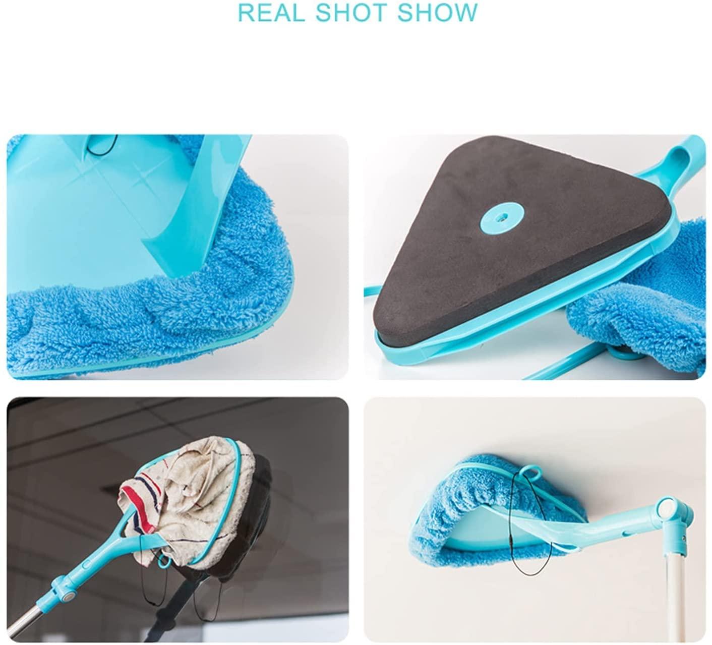 DKULMN DKULMN Window Cleaning Tool,Window Squeegee Cleaning Tool, 3 in 1 U Shaped Cleaner Kit,U Shaped Window Cleaner for External Window Washer with Telescopic Pole