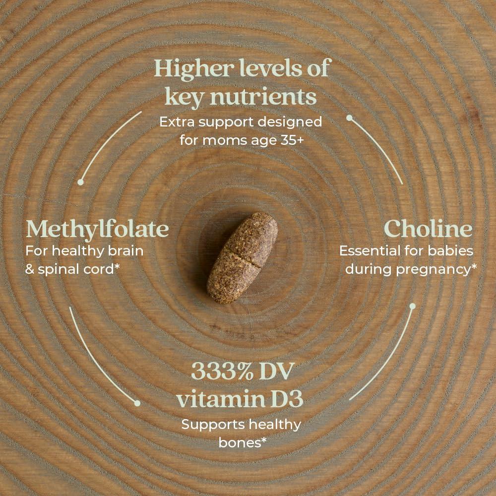 New Chapter New Chapter Prenatal Vitamins, One Daily Prenatal Multivitamin Enhanced for Age 35+ with Methylfolate + Choline for Healthy Mom & Baby, Gluten Free & Non-GMO- 30 ct