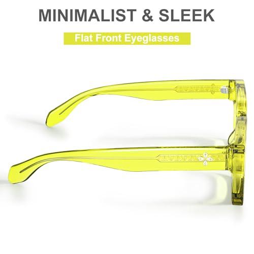 VISOONE VISOONE Enhanced Version Rectangle Chic Preppy Look Blue Light Blocking Glasses for Women Men RIVER-LIGHTER