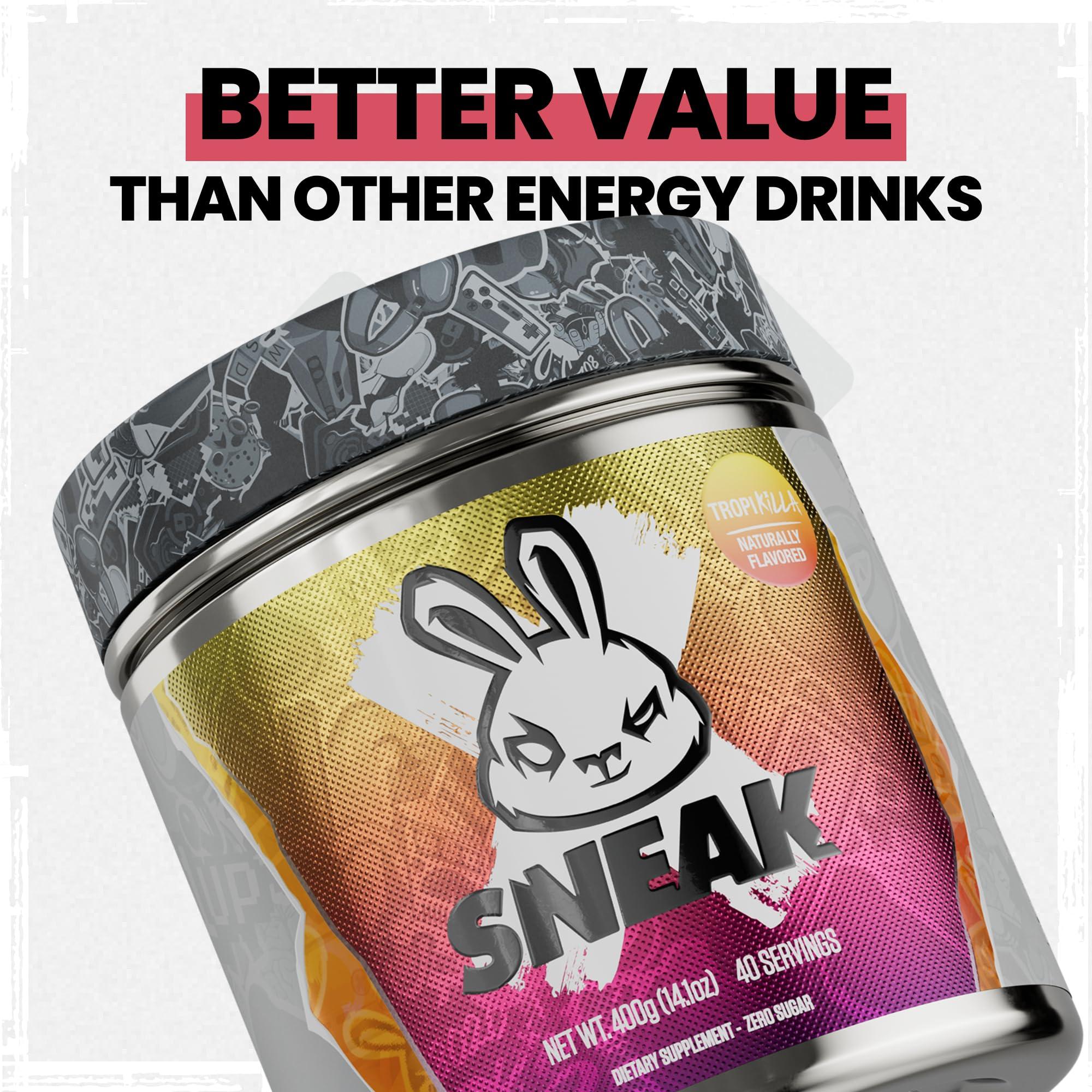 SNEAK SNEAK Energy Drink Powder | Tropikilla | No Sugar. No Nasties. Just Natural Caffeine, Focus-Boosting Nootropics | 40 Servings