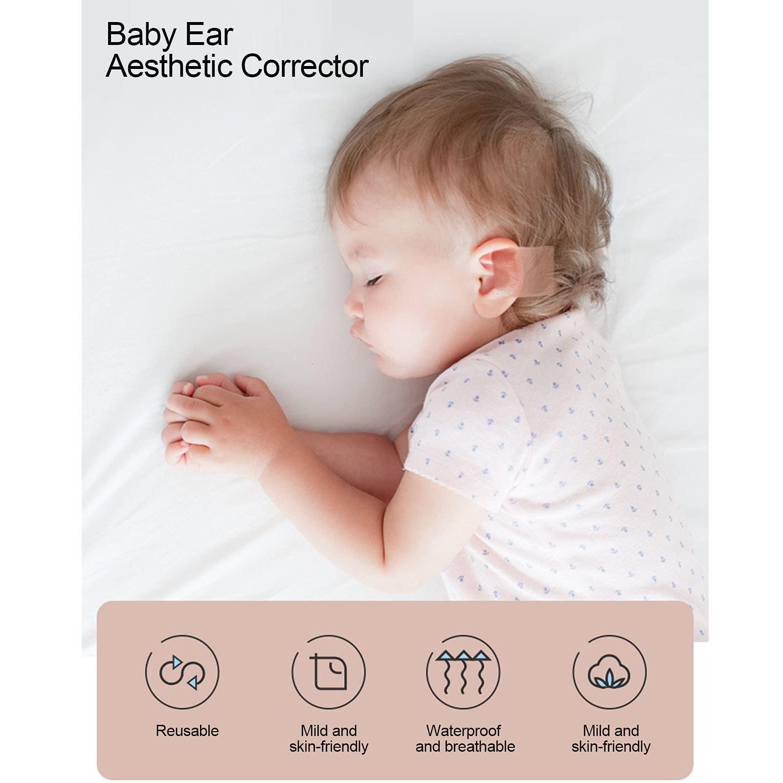 Semme Baby Ear Corrector Tape,Baby Band for Ears,Aesthetic Corrector for Protruding Ear, Silicone Newborn Baby Ear Aesthetic Correctors, Baby Protruding Ear, Skin Friendly Ear Corrector