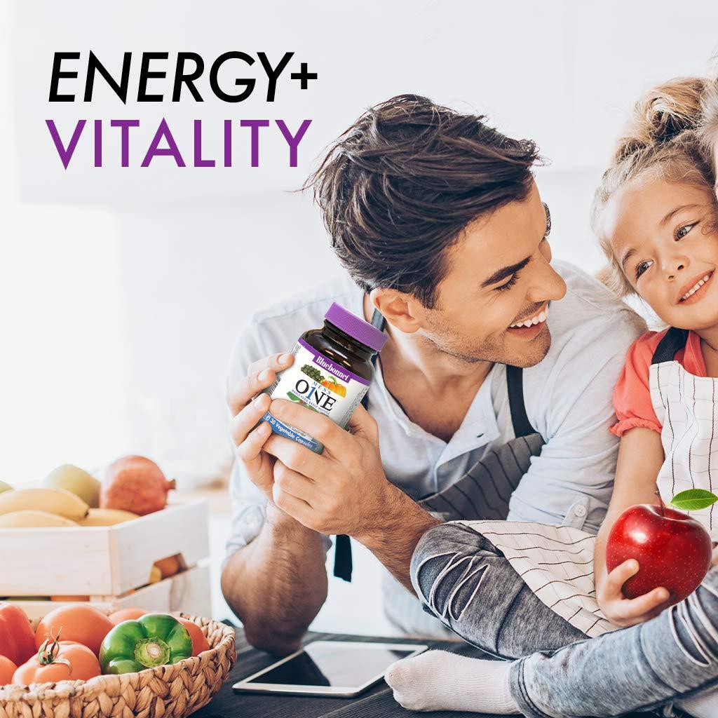 Bluebonnet Bluebonnet Nutrition One for Men Whole Food-Based Multiple, Daily Nutrition*, Non-GMO, Vegetarian Friendly, Kosher, Gluten-Free, Soy-Free, Dairy-Free, Iron Free, 30 Vegetable Capsules, 30 Servings