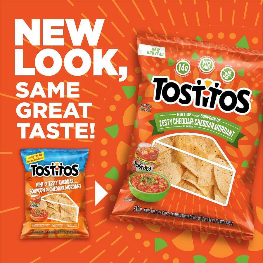 Tostitos Tostitos Hint of Zesty Cheddar Flavor Tortilla Chips, 245g/8.6 oz. Bag