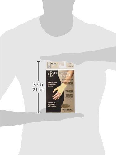 Truform Truform Lymphedema Compression Gauntlet, 15-20 mmHg Post Mastectomy Support, Beige, Small