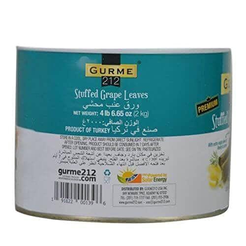 GURME 212 Gurme212 Premium 4.4 lbs Stuffed Vine Leaves (Dolmades) with Olive Oil