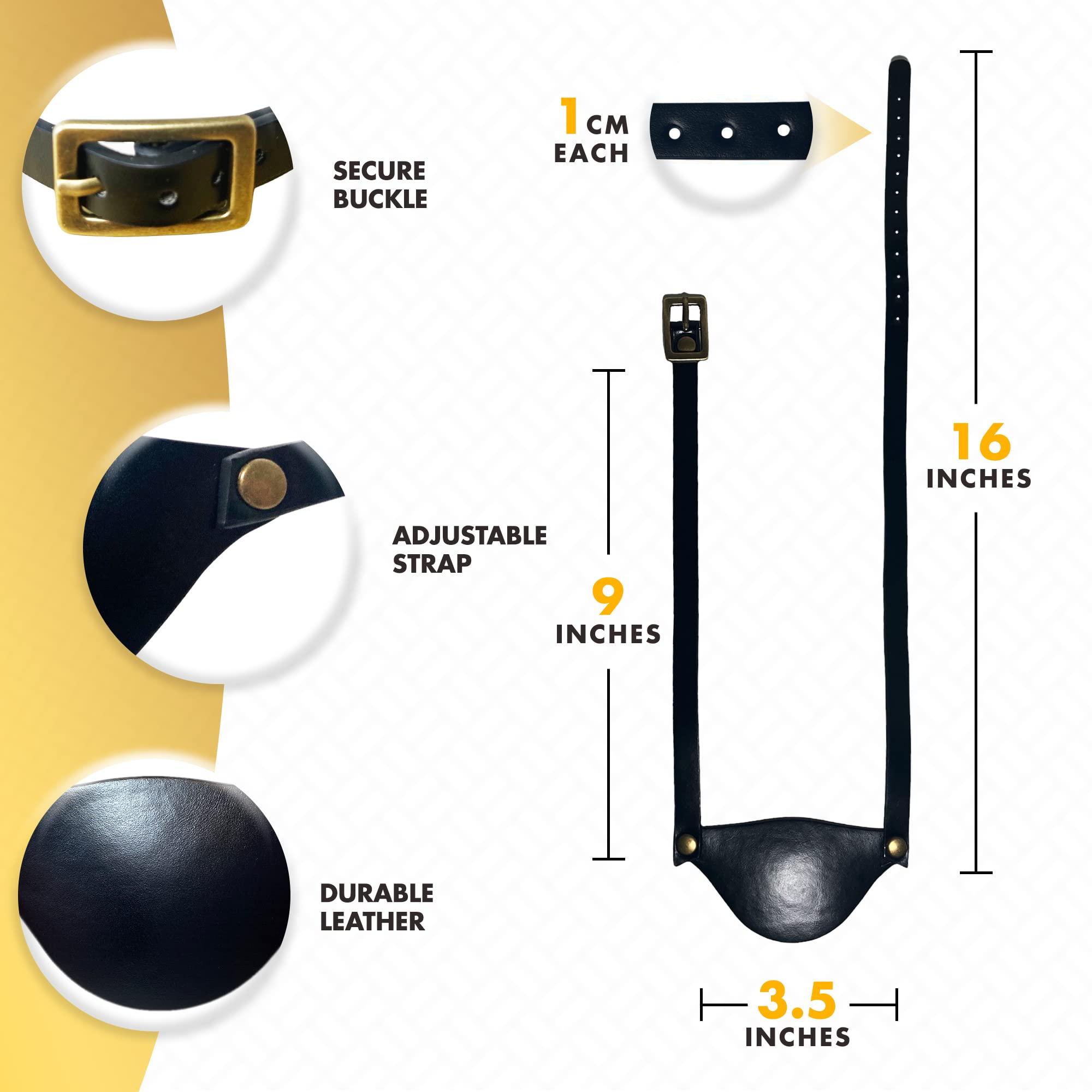 Extraordinary Commissary Extraordinary Commissary Black Leather Eye Patch for Adults - Adjustable Medical Eye Patches for Left and Right Eyes