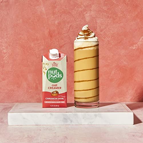 nutpods nutpods Oat Cinnamon Swirl Coffee Creamer - Unsweetened Oat Milk Creamer - Nut-Free Non Dairy Creamer - Keto, Gluten Free, Non-GMO, Vegan, Sugar Free, Kosher (12-Pack)
