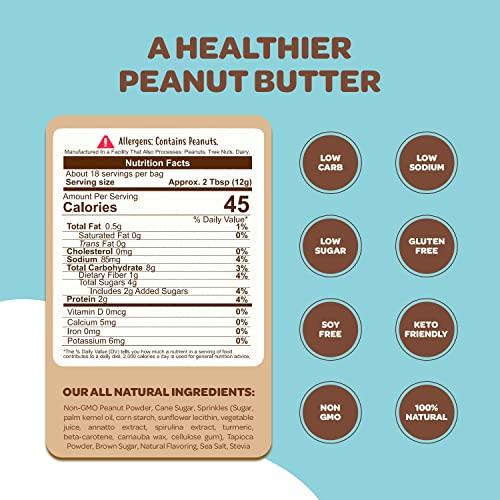 FLAVORED PB CO. Flavored PB Co. Peanut Butter Powder, Low Carb and Only 45 Calories, All-Natural from US Farms (Party Cake)