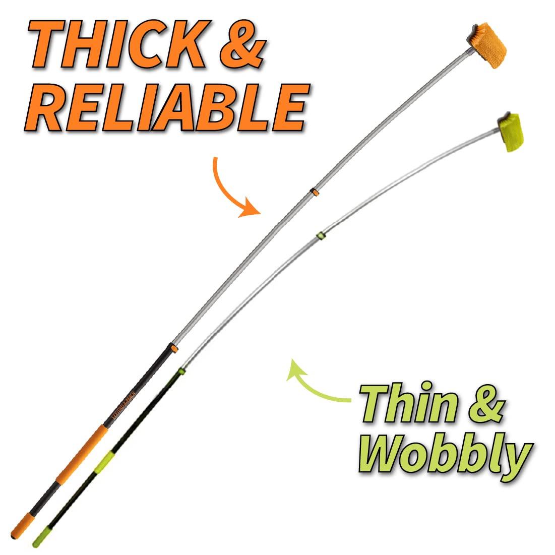 EXTEND-A-REACH 30 Foot Exterior House Cleaning Brush Set & Cobweb Duster with 7-24 ft Extension Pole // Vinyl Siding Brushes with Telescopic Extendable Pole & Window Cleaning Squeegee Tool