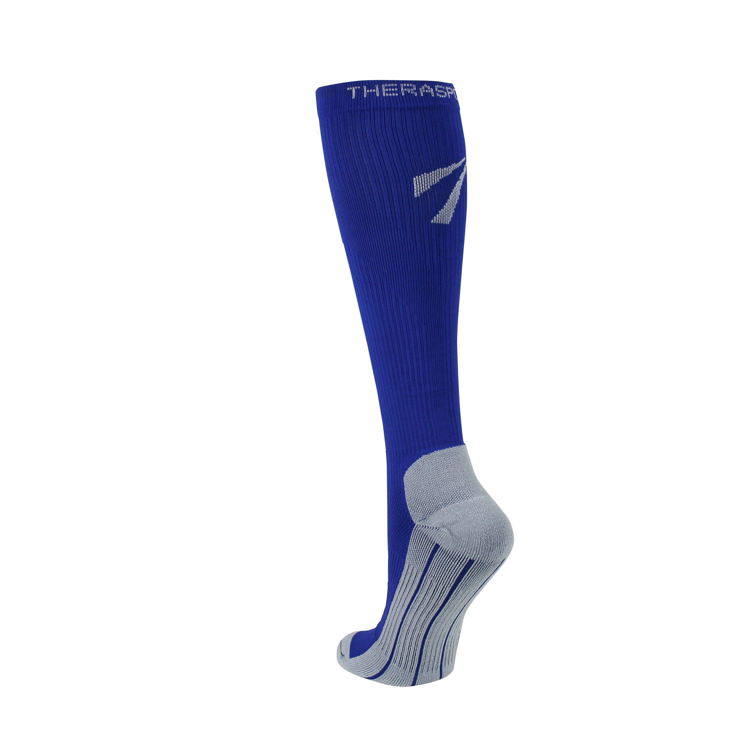 THERASPORT THERASPORT 20-30mmHg Moderate Compression Athletic Performance Socks (Blue, Medium)
