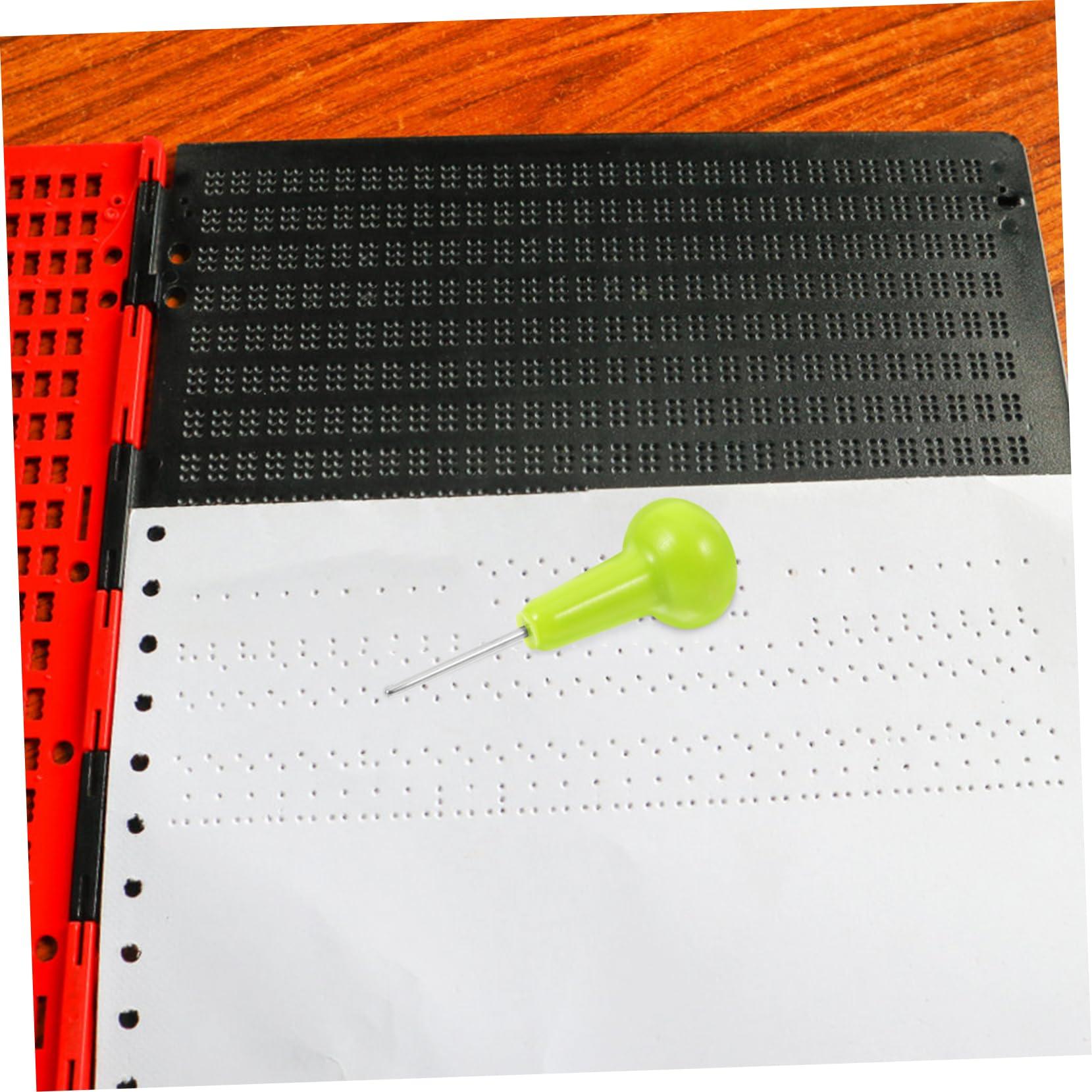 Gatuida Gatuida Blind Writing Pen Portable Braille Stylus for Blind Learning at Home Braille Writer Pens Braille Teaching Braille Writing Tool for Blind Visually Impaired Pen Spring Plastic