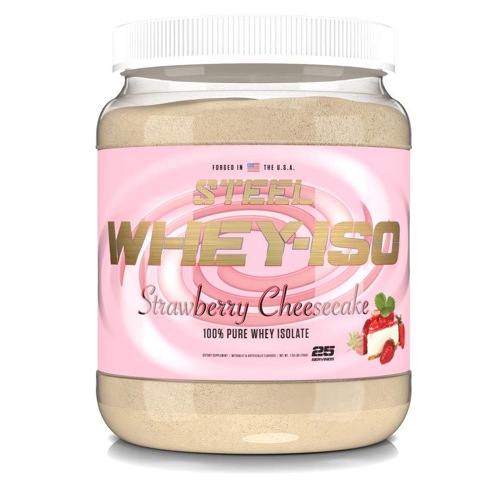 Steel Supplements Steel Supplements Whey-ISO 100% Whey Isolate Protein Powder Stawberry Cheesecake, Gluten Free, Easy Digesting, Fast Absorbing, (25 Servings)