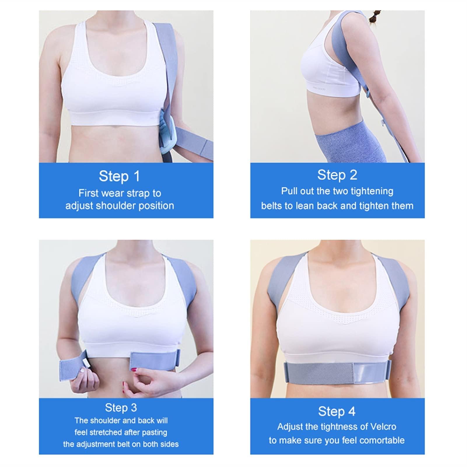 XMSM Invisible Posture Corrector Back Posture Strap Collarbone Support Belt Corset Stop Slouching and Bending Adjustable Back Trainer Unisex (Color : Gray, Size : X-Large)