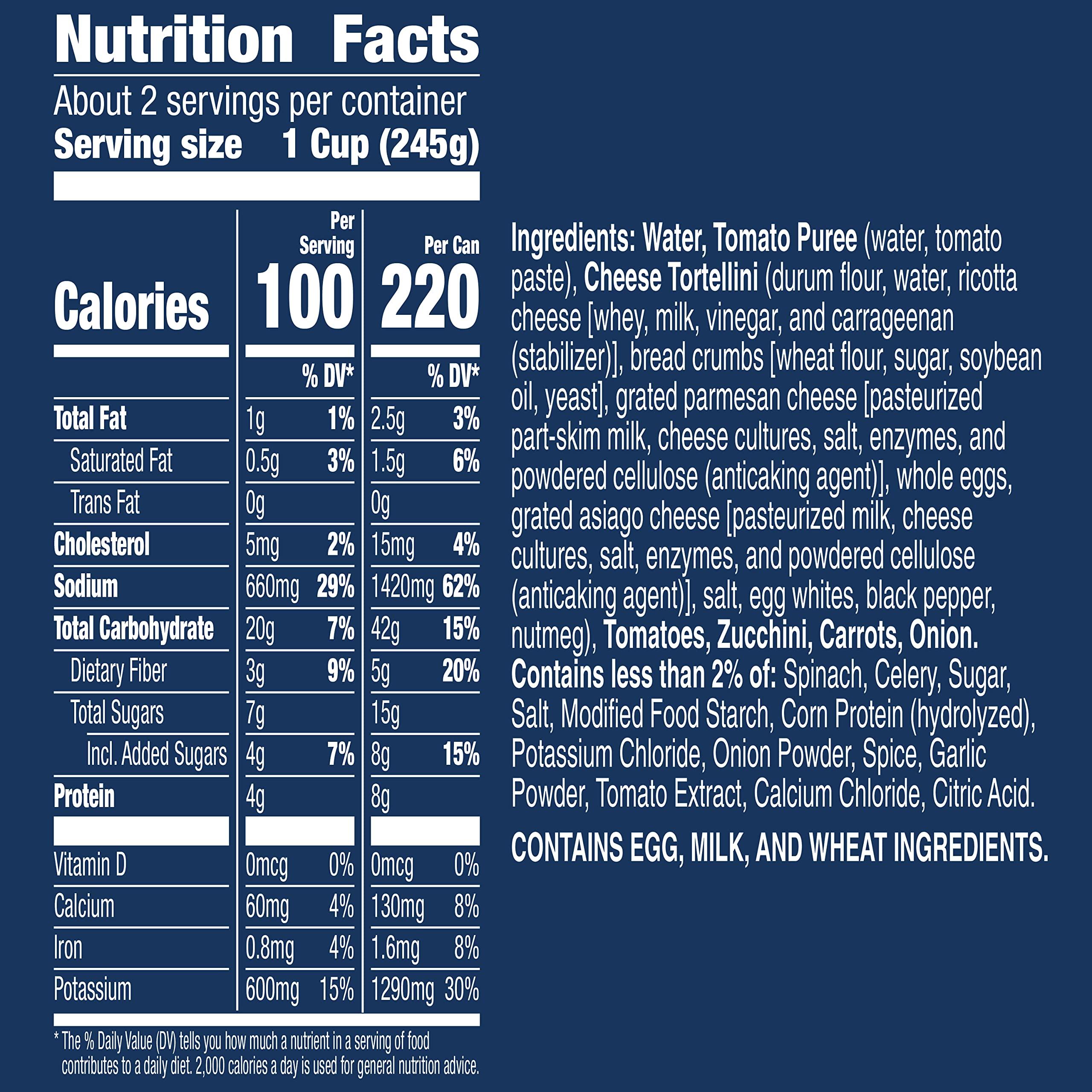 Progresso Progresso Traditional Chicken Tortellini in Garden Vegetable Tomato Soup 18.5 oz (Pack of 12)