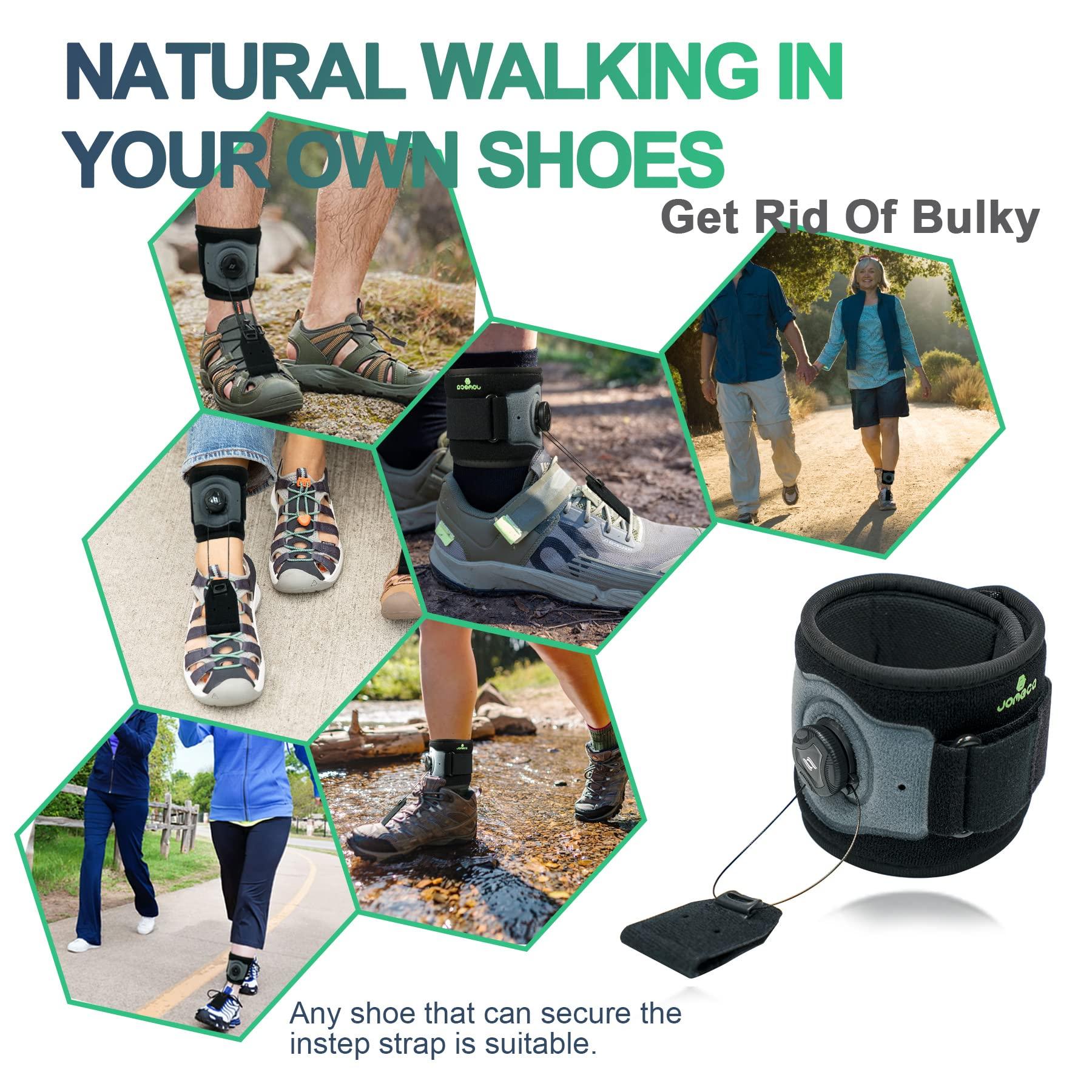 JOMECA JOMECA Drop Foot Brace with Reel-Adjust Dorsiflexion Drop Foot Support Lifting Up Foot Drop Brace for Walking with Shoes for Foot Drop Cause by ALS,MS,Stroke,Diabetic Neuropathy AFO Fit Women & Men