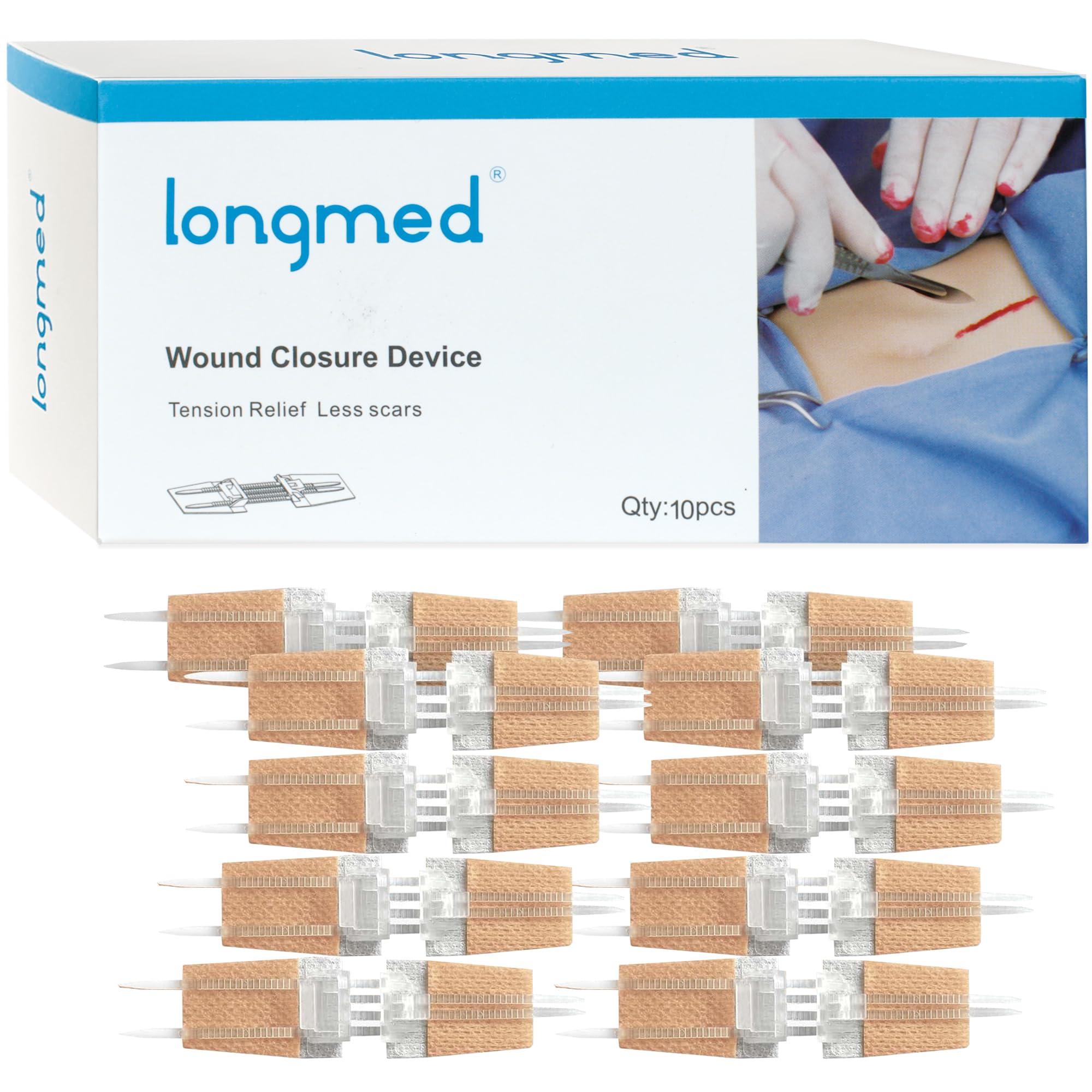 Longmed Longmed Emergency Wound Closures - 10 Pcs Zipper Wound Closure Device Painless Stitch Sutures Laceration Repair Without Stitches Adhesive Bandages for First Aid Wound Care(Factory Direct Sale)