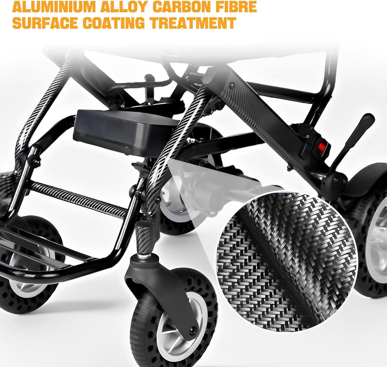 loktch Lightweight Electric Wheelchair for Adults27lb Lightweight Electric Wheelchairs for Adults,15 Miles Long Range Power Wheelchair Intelligent Motorized Wheelchair for Seniors All Terrain Wheelchairs