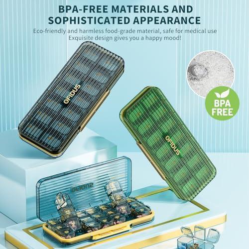 OFIDUS OFIDUS 14 Cells 2 Times a Day Weekly Pill Organizer - Moistureproof AM/PM Daily Cute Pill Box, Removable Separate Cell 14 Days Pill Case Suitable for Women Men Travel Jewelry & Everyday(Blue)