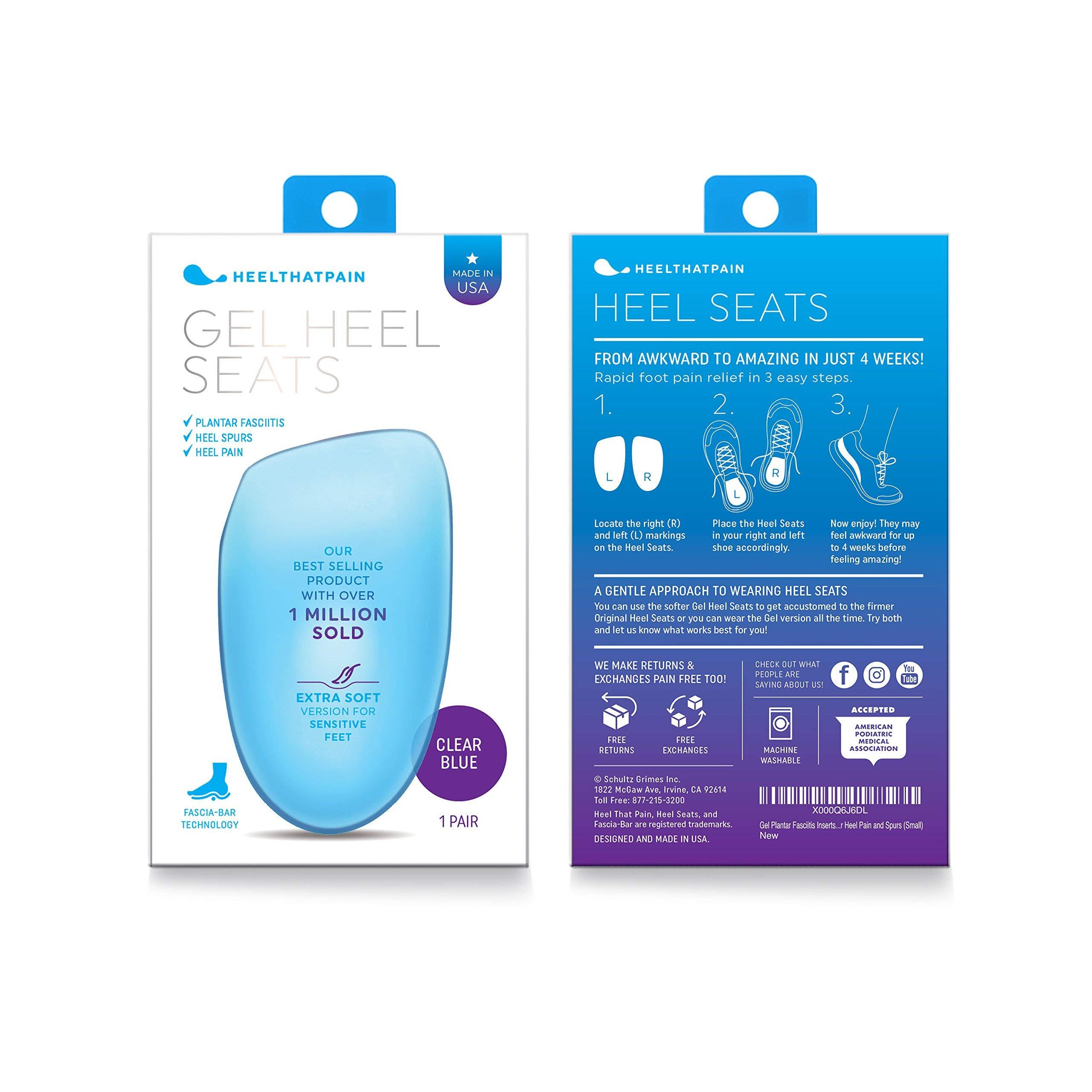 Heel That Pain Heel That Pain Gel Plantar Fasciitis Insoles Heel Seats Orthotic Inserts, Large (W 10.5-13, M 8.5-12) & Heel That Pain Heel Seat Wraps for Plantar Fasciitis Heel Spurs, Large (W 10.5-13, M 8.5-12)