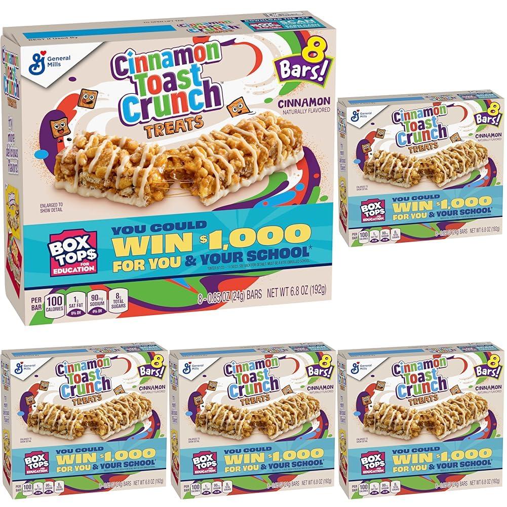 Cinnamon Toast Crunch Cinnamon Toast Crunch Breakfast Cereal Treat Bars, Snack Bars, 8 ct (Pack of 5)