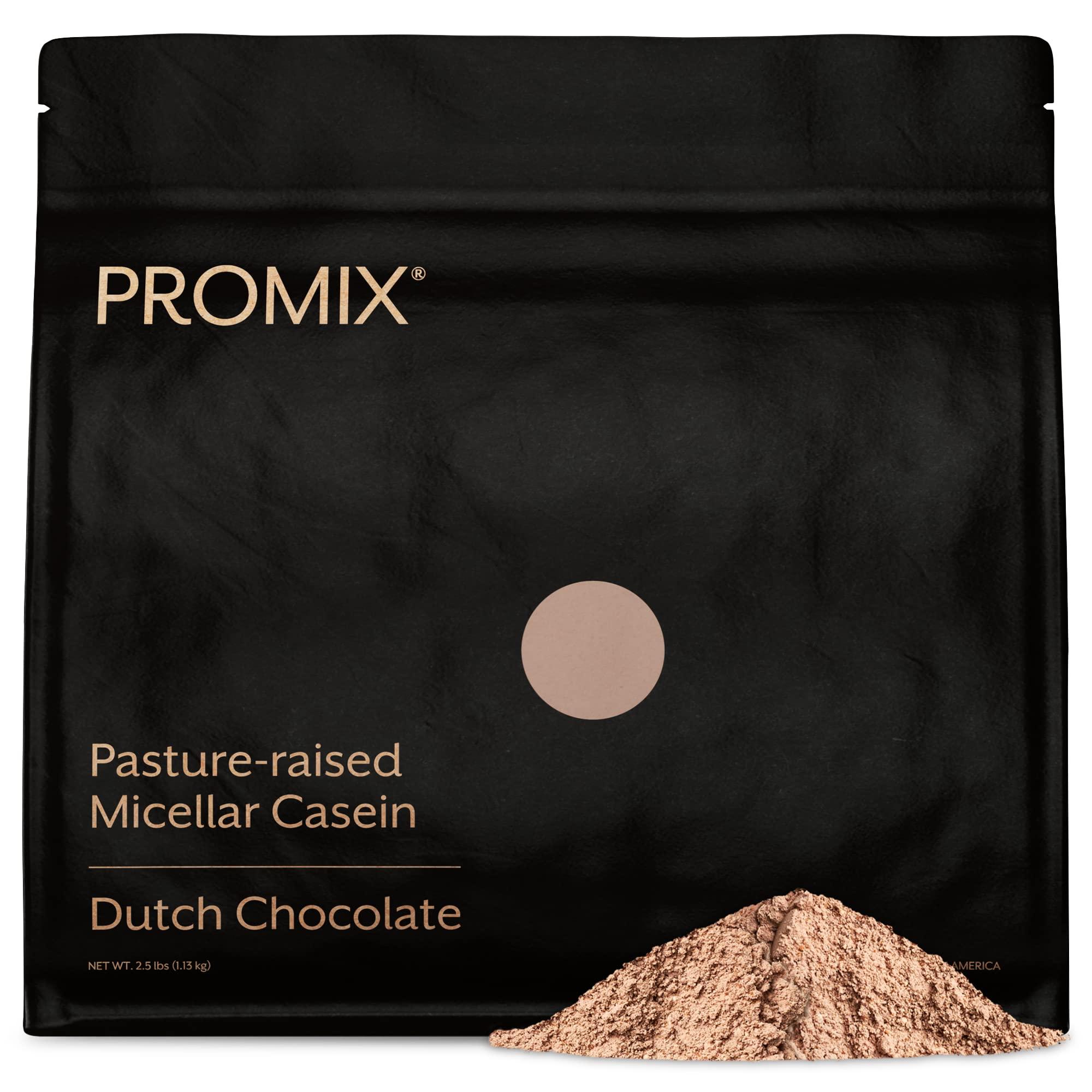 ProMix Nutrition Promix Casein Protein Powder, Chocolate - 2.5lb Bulk - Grass-Fed & 100% All Natural - Slow & Sustained Recovery ­Post Workout Fitness - Shakes, Smoothies, Baking & Cooking Recipes - Gluten-Free