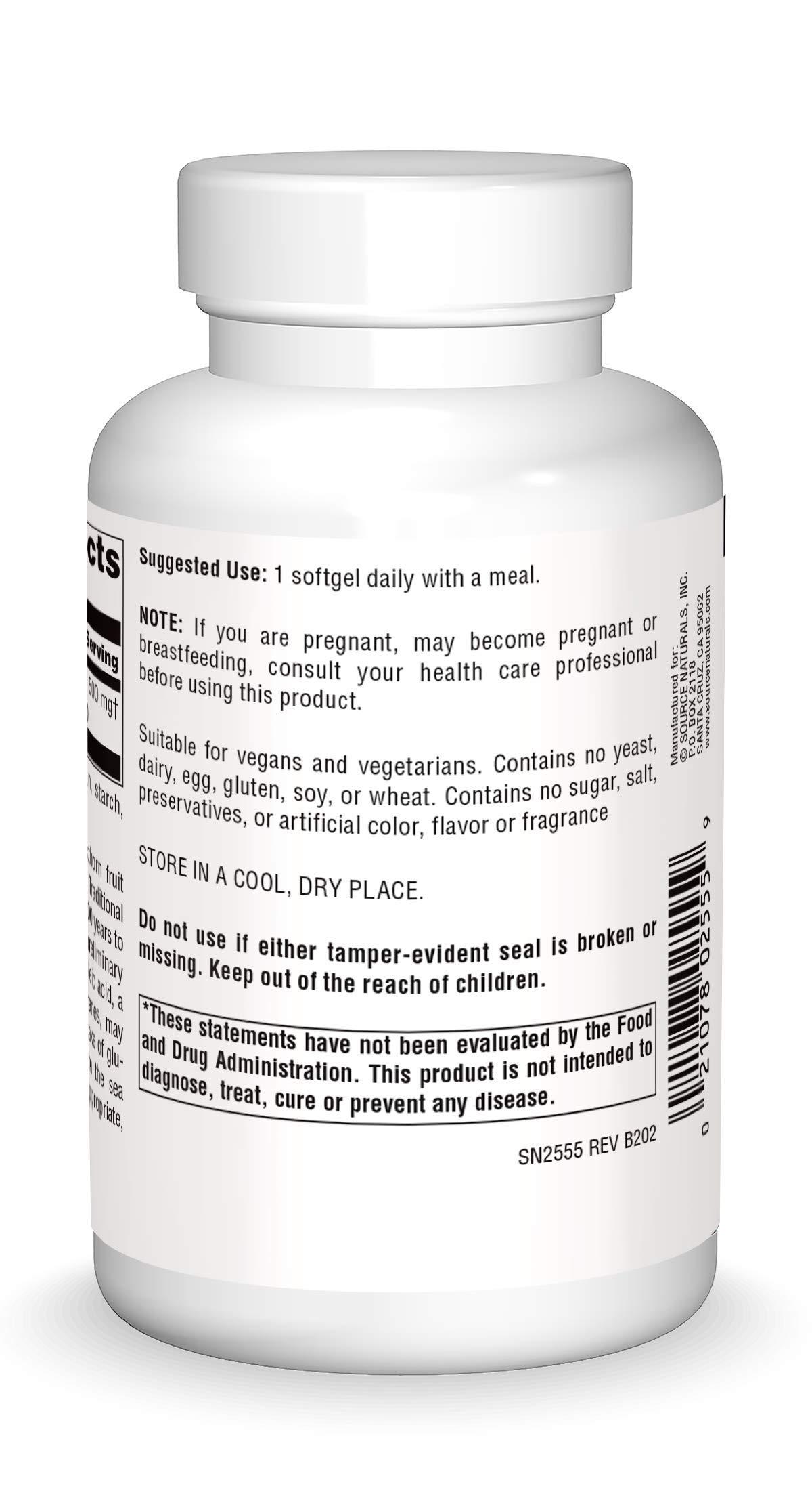 Source Naturals Source Naturals Omega-7 Sea Buckthorn Fruit Oil, Non-GMO, Vegan-Sourced for Health and Vitality* - 120 Vegan Softgels
