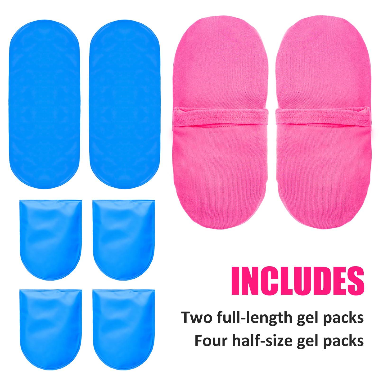 coldpa Reusable Cold Therapy Socks, Gel Ice Pack for Feet Heels Injuries Swelling, Hot and Cold Therapy Socks for Plantar Fasciitis Neuropathy Chemotherapy Pain Relief for Foot Ankle (Pink)