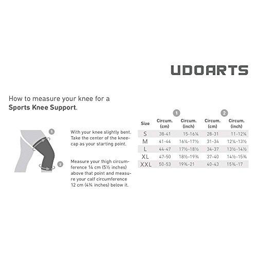 UDOARTS Udoarts Sports Knee Compression Sleeve Support(1 pair) (Red, XXL)