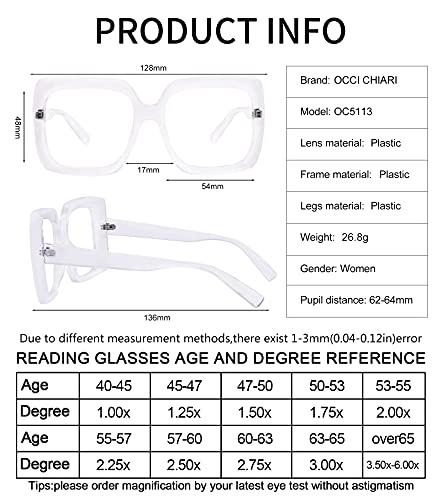 OCCI CHIARI OCCI CHIARI Reading Eye Glasses 3.5 Designer Reader350(1.0 1.25 1.5 1.75 2.0 2.25 2.5 2.75 3.0 3.5 4.0)