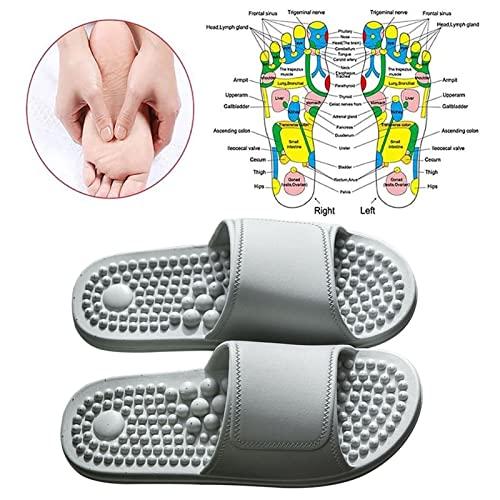 Xnlonby Xnlonby Acupressure Reflexology Massage Slippers for Flat Feet Plantar Fasciitis Arch Support House Sandals, Boost Circulation Improves Health for Men Women(Size:9-9.5 Men,Color:Gray)