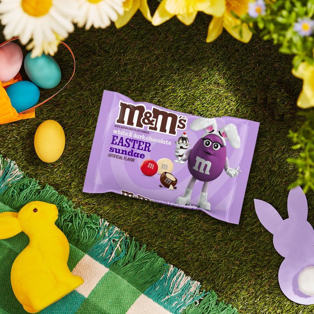 M&M\'S M&M\'S White & Dark Chocolate Easter Sundae Candy, 7.44 oz Bag