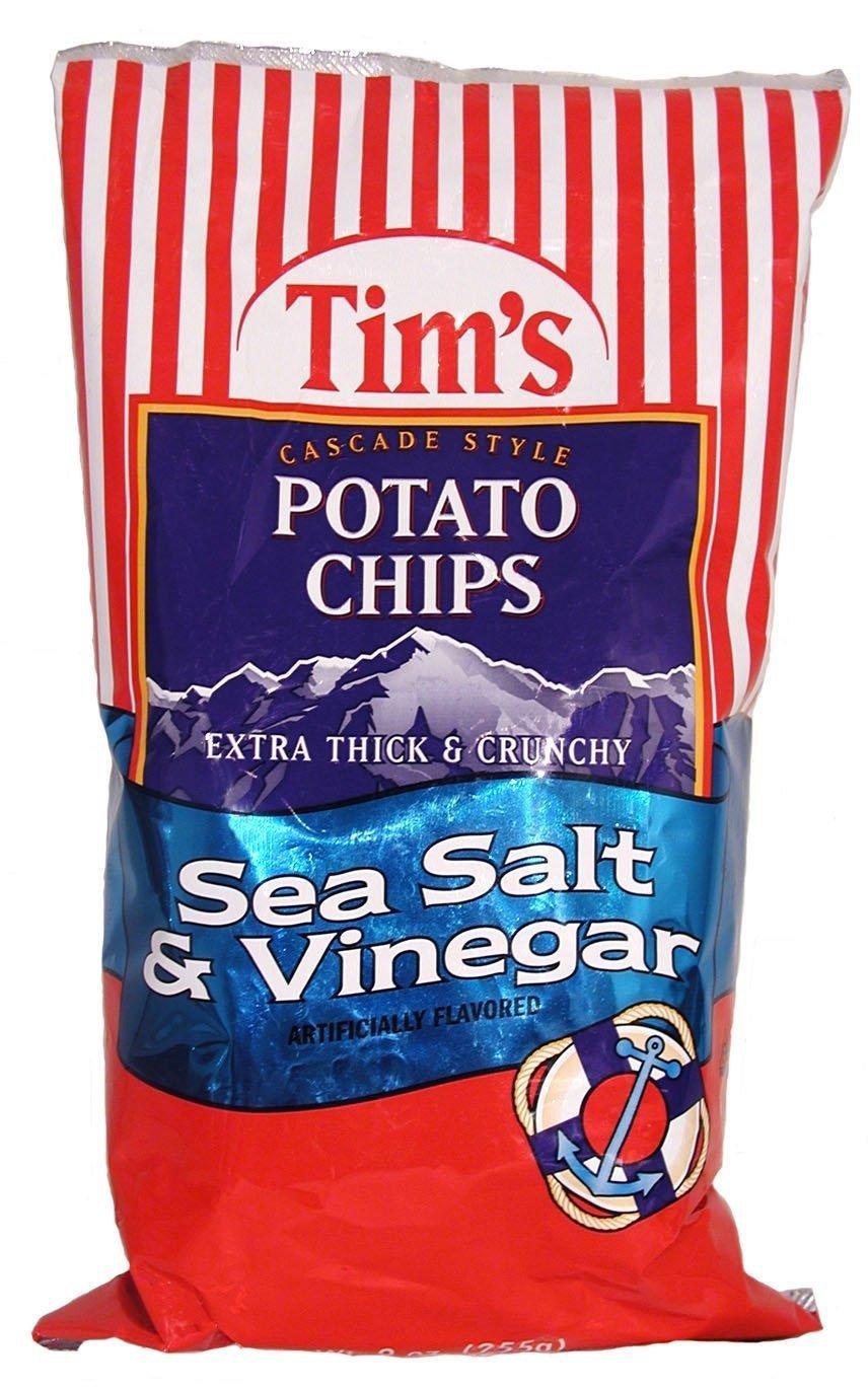 Tim\'s Cascade Tim\'s Cascade Style Potato Chips, Sea Salt & Vinegar, 8 Ounce