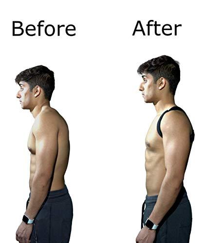 Qualild LLC Qualid Posture Corrector- Invisible Under Clothes, Men and Women, Body Fitting, One Size Fits All, High Quality, Thin and Comfortable (Black)