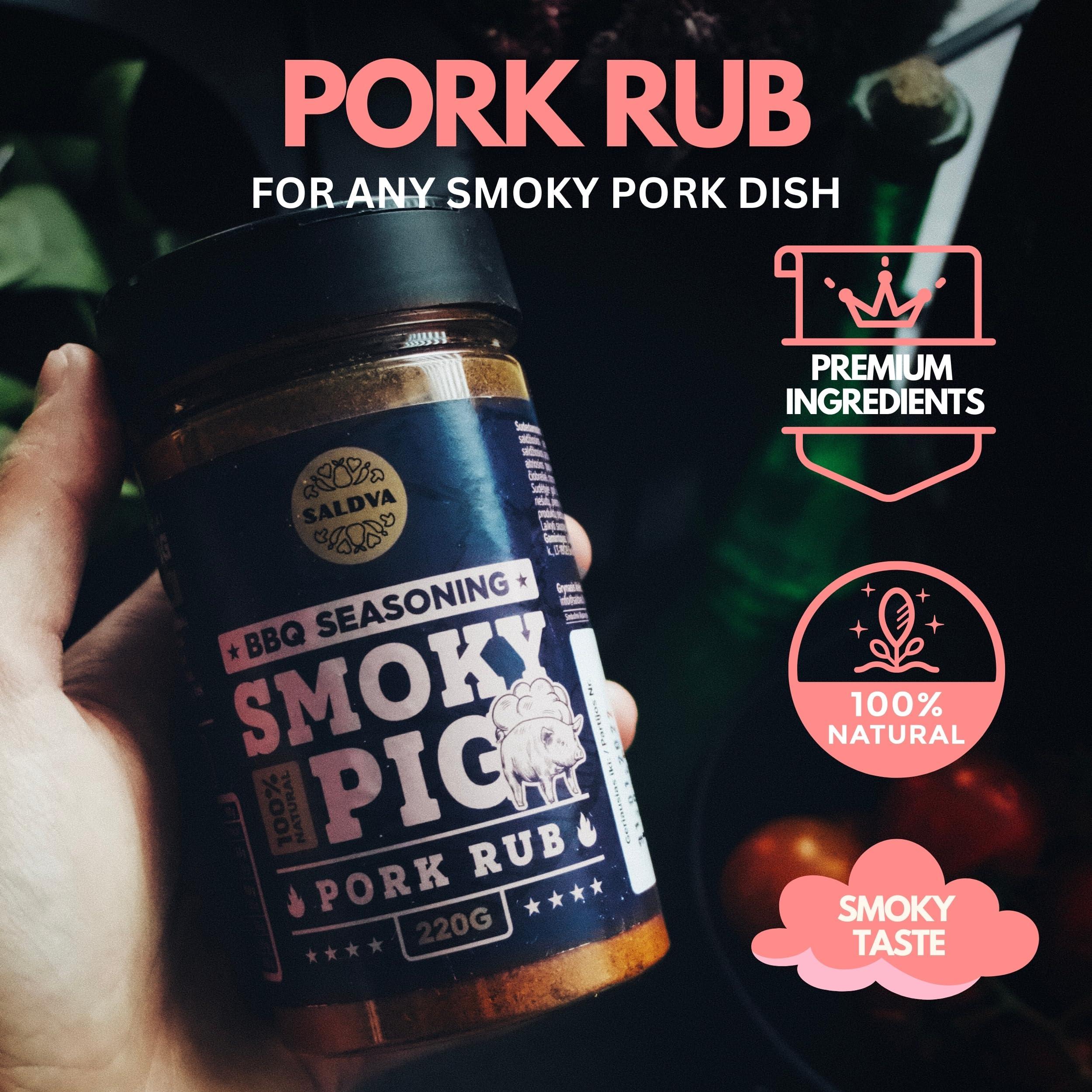 SALDVA Classic Selection of 3 Premium BBQ Rubs - Angel\'s Wings + Smoky Pig + Ultimate Rub - 100% Natural, Large Jars