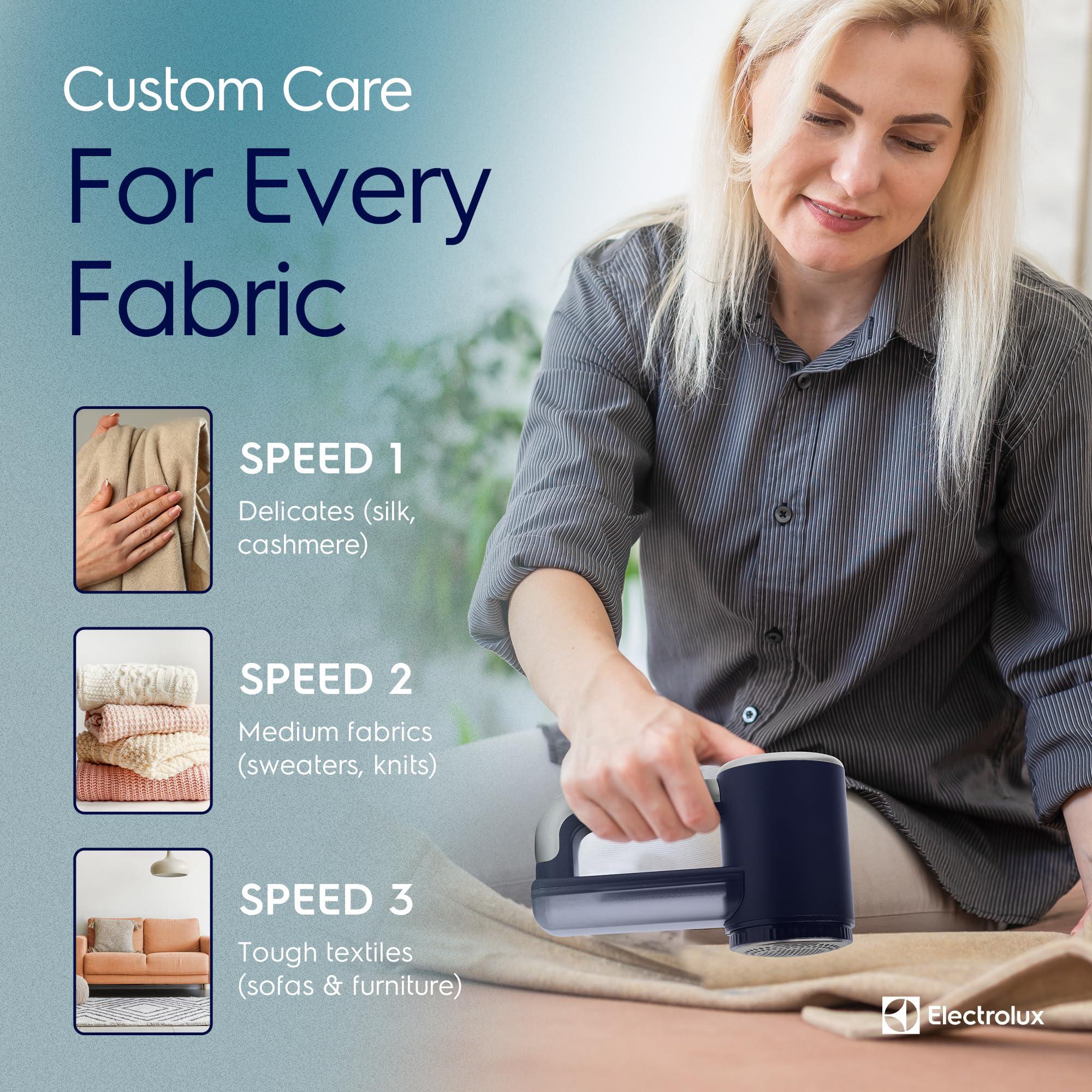 Electrolux Electrolux Rechargeable Fabric Shaver & Lint Remover for Clothes, Furniture, Sofas, Blankets with LED Display, 3-Speed Portable Electric Pill Cutter - Removes Lint, Pill, & Fuzz - Black