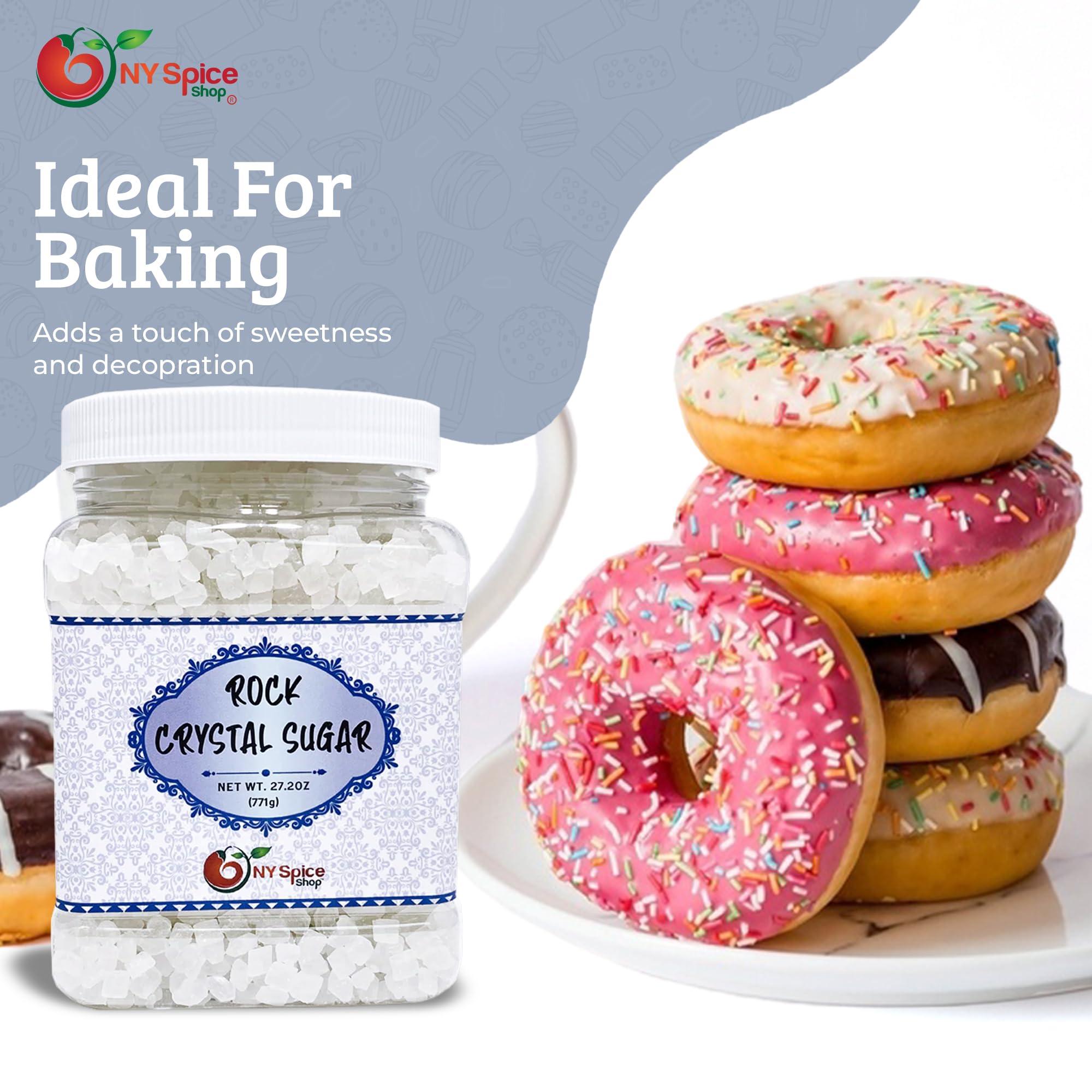 NY Spice Shop NY SPICE SHOP Rock Crystal Sugar 1.7 Pound (27.2 Ounce) Jar Rock Candy Crystals Sugar Rocks Whole Sugar Crystals Rock Candy Rock Sugar for Tea, Cakes