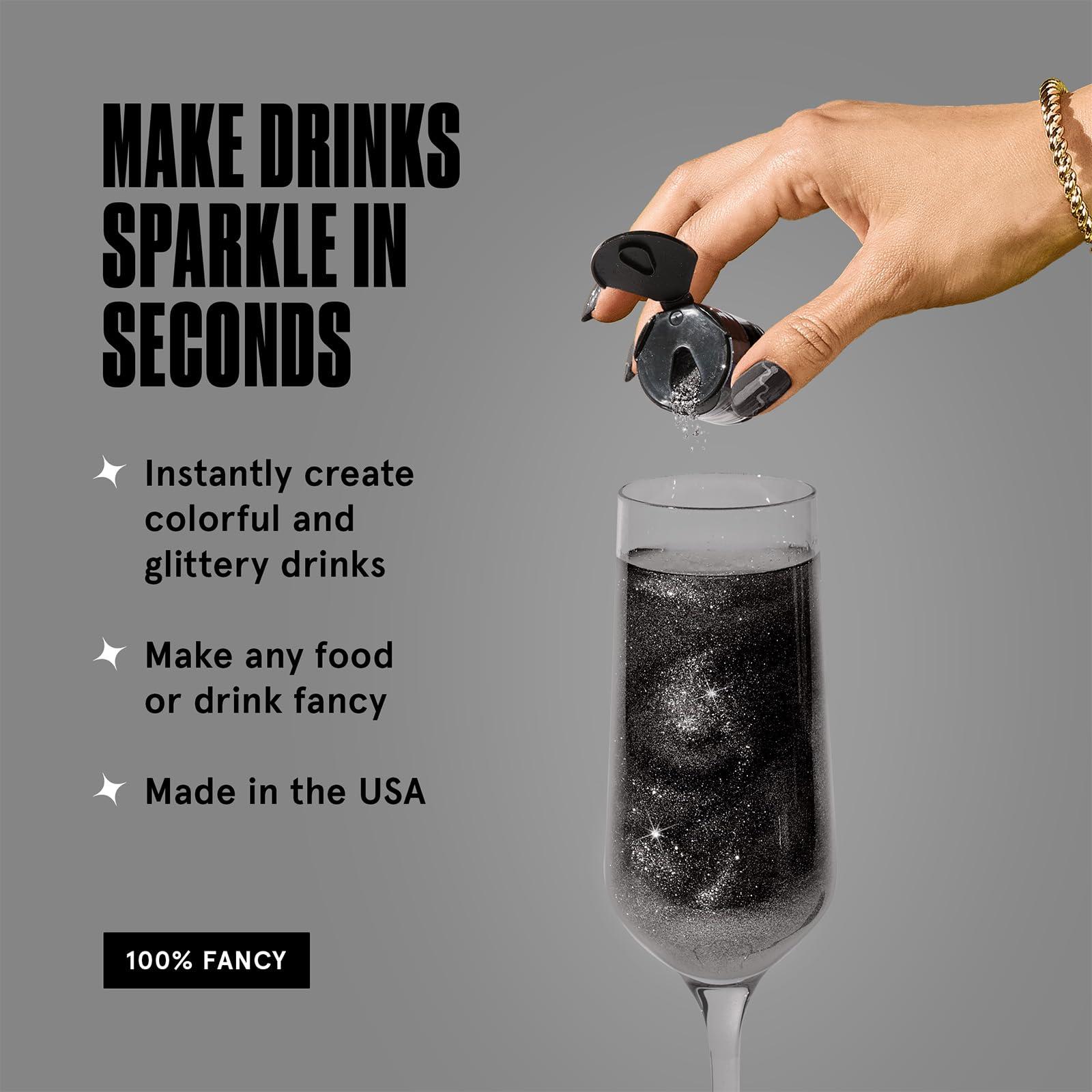 Fancy Sprinkles Fancy Sprinkles Onyx Black Premium Edible Glitter, 100% Edible Glitter for Sparkling Food & Drinks No Taste or Texture (4gm)