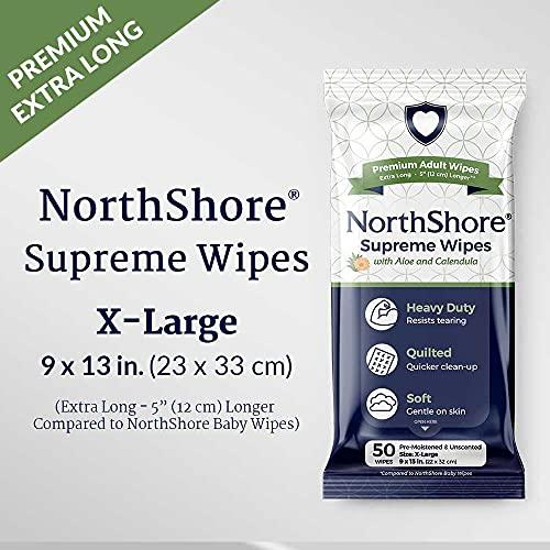 NorthShore NorthShore Supreme Heavy-Duty Quilted Wipes, X-Large, Travel Packs, Case/120 (12/10s)