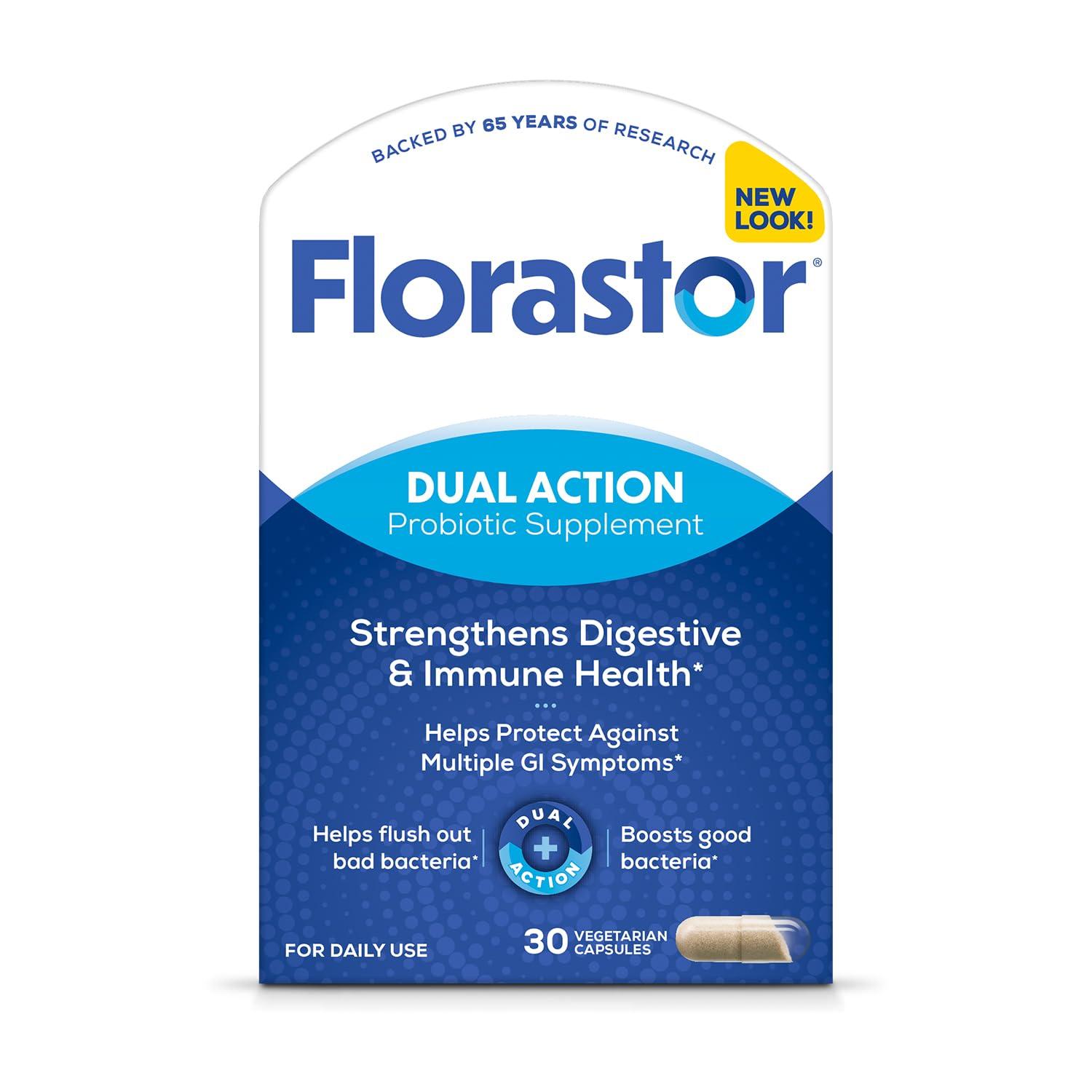 Florastor Florastor Probiotics Digestive & Immune Health Bundle with 54 & 30 Capsules, Probiotics for Women & Men, Helps Flush Out Bad Bacteria & Boosts Good with Saccharomyces Boulardii CNCM I-745 Strain