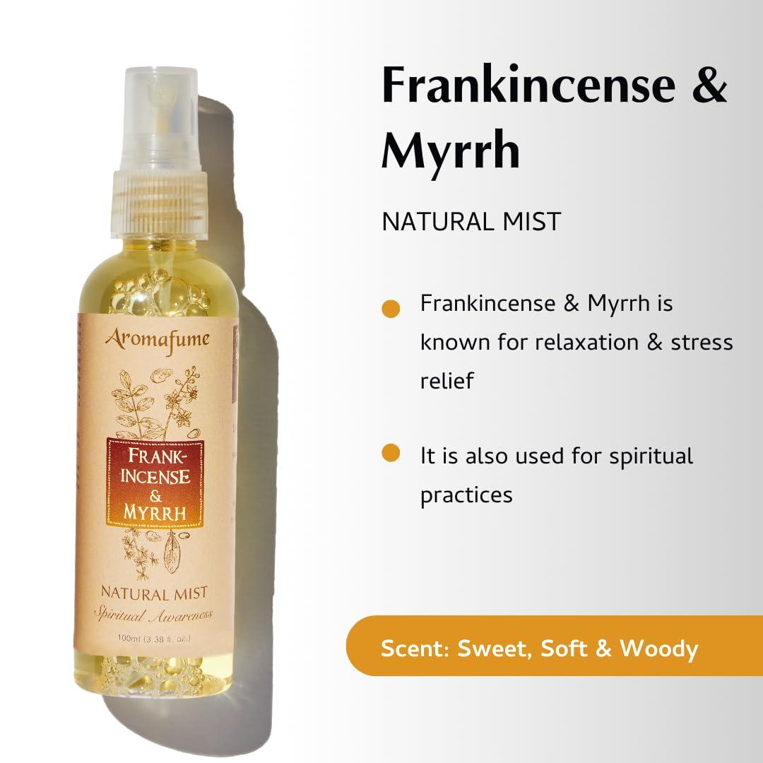 Aromafume Frankincense Mist 100ml | Frankincense & Myrrh Mist | 100ml | Aromatherapy | Natural Air fresheners for Home | Spiritual Meditation | Conscious Smudging